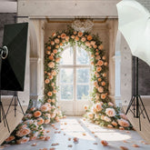 Aperturee - Aperturee Floral Sweet Pink Window Photography Backdrop